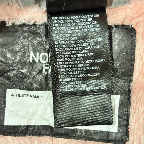 The North Face Infant Oso One-Piece Bunting Plush Pink and Gray 0-3M - Picture 10 of 12